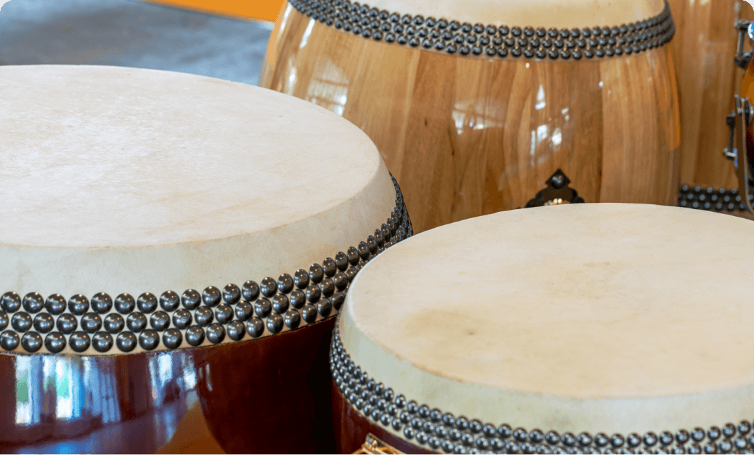 close up image of multiple conga drums