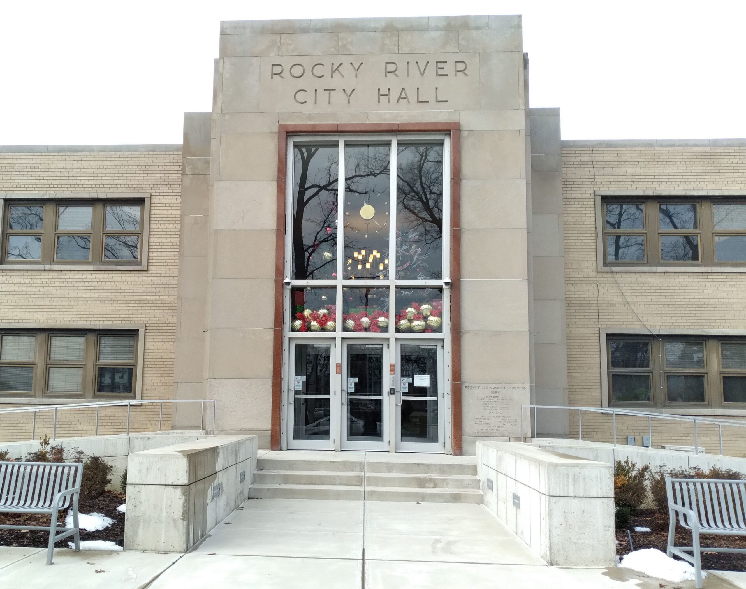photograph of the exterior of Rocky River City Hall building